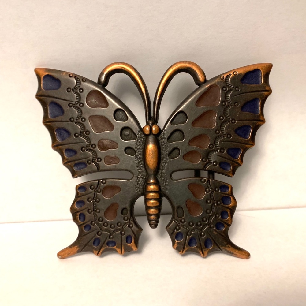 Butterfly Belt Buckle - Vintage 1970s